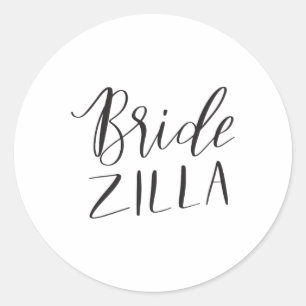 Bridezilla Vrouwen Grappige Bruids Bruid Bruid Bru Ronde Sticker