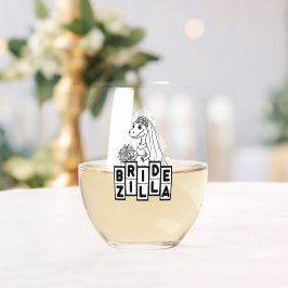 Bridezilla Wedding Bachelorette Wijnglas Zonder Voet