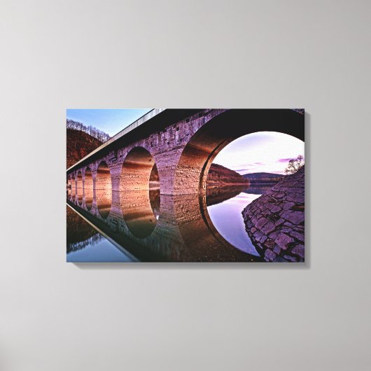 Bridge Arches Sunset Stretched Canvas afdrukken (Voorkant)