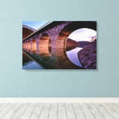 Bridge Arches Sunset Stretched Canvas afdrukken (Insitu (Houten vloer))