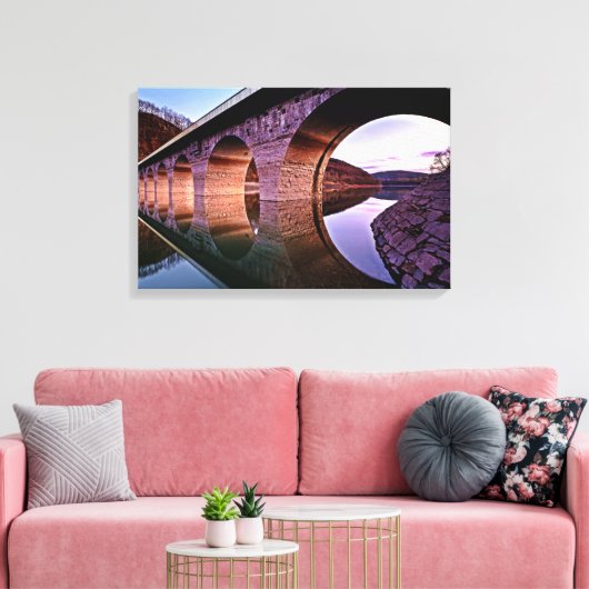 Bridge Arches Sunset Stretched Canvas afdrukken (Insitu (Woonkamer))
