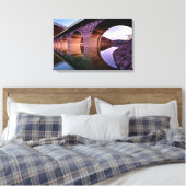 Bridge Arches Sunset Stretched Canvas afdrukken (Insitu (Slaapkamer))