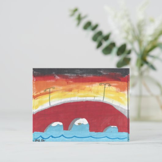 Bridge at Nighttime Briefkaart (Staand voorkant)