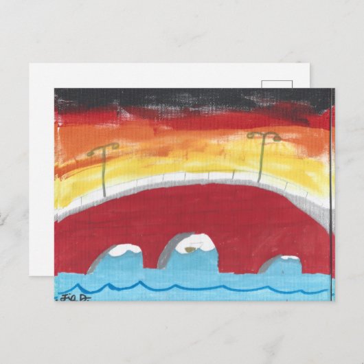 Bridge at Nighttime Briefkaart (Voorkant / Achterkant)