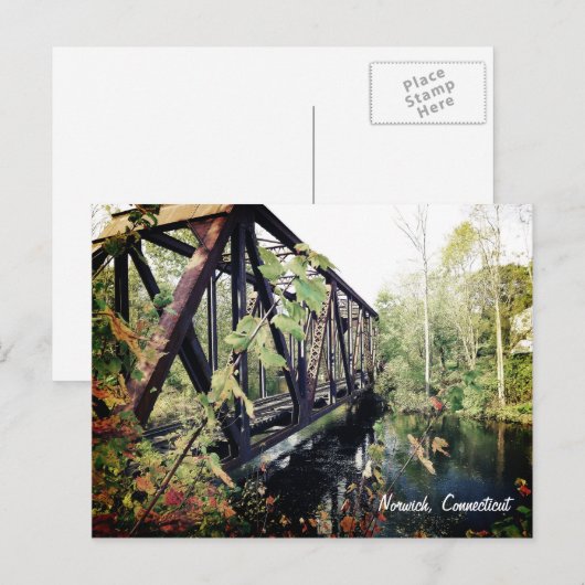 Bridge at Yantic Falls Norwich, Connecticut Briefkaart (Voorkant / Achterkant)