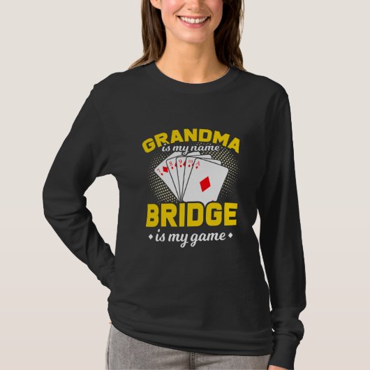 Bridge Card Game Player Grandma T-shirt (Voorkant)