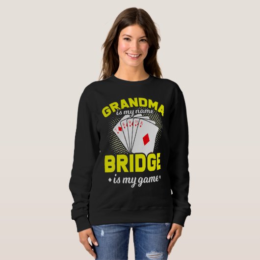 Bridge Card Game Player Grandma Trui (Voorkant volledig)