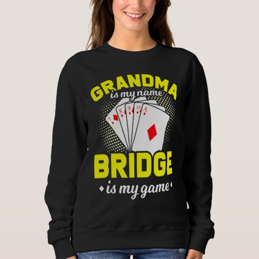 Bridge Card Game Player Grandma Trui (Voorkant)