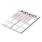 Bridge Card Game Score Pad Notitieblok (Linkerzijde)