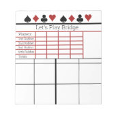 Bridge Card Game Score Pad Notitieblok (Voorkant)