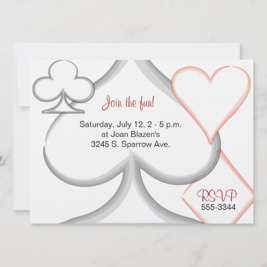 Bridge Card Party-uitnodiging Kaart (Achterkant)