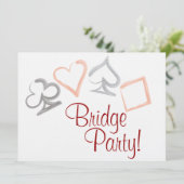 Bridge Card Party-uitnodiging Kaart (Staand voorkant)