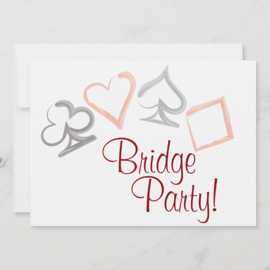 Bridge Card Party-uitnodiging Kaart (Voorkant)