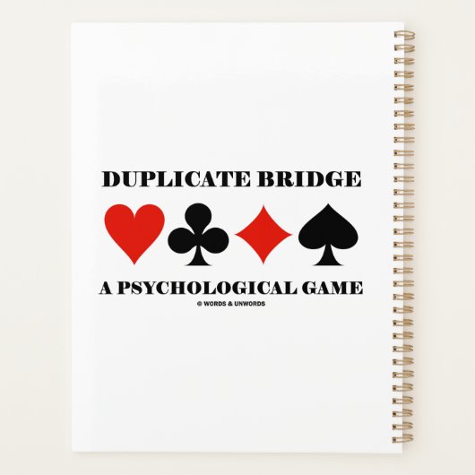 Bridge een psychologisch spel dupliceren planner (Achterkant)