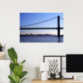 Bridge en NY Skyline Print (Thuiskantoor)