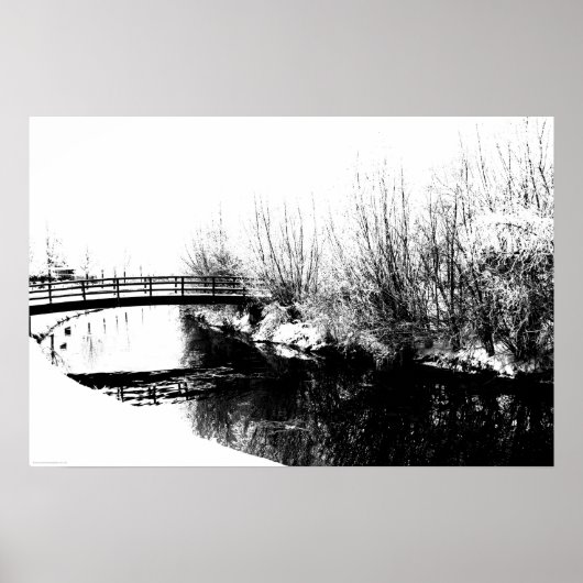 Bridge- en Stream Winter Scene-wapens Poster (Voorkant)