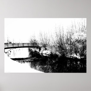 Bridge- en Stream Winter Scene-wapens Poster