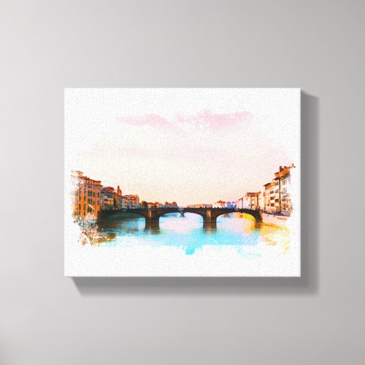 ** Bridge Firenze Florence Italië AP12 Italiaans Canvas Afdruk (Voorkant)