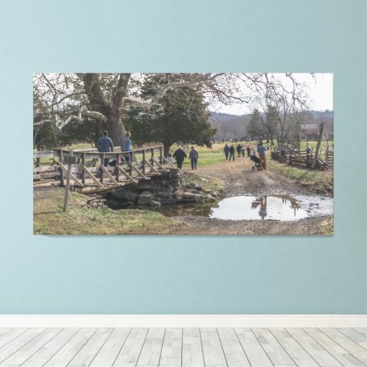 Bridge Foot over Creek Canvas Afdruk (Insitu (Houten vloer))