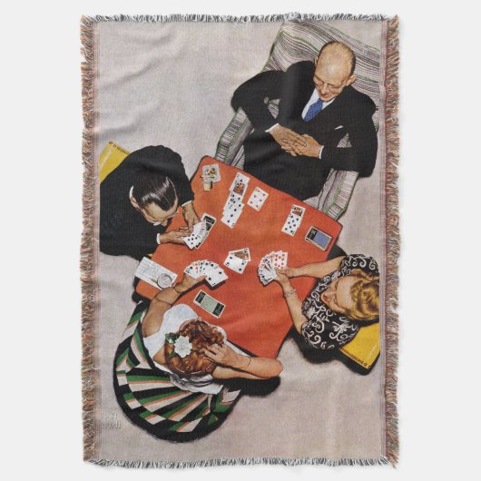 Bridge Game van Norman Rockwell Deken (Voorkant Verticaal)