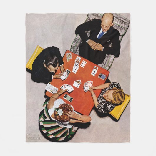 Bridge Game van Norman Rockwell Fleece Deken (Voorkant)