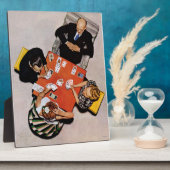 Bridge Game van Norman Rockwell Fotoplaat (Zijkant)