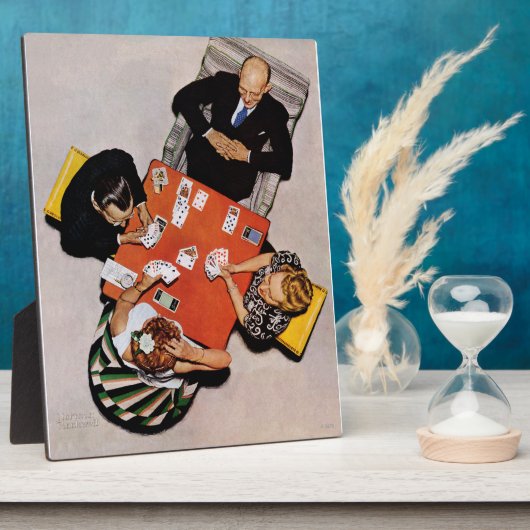 Bridge Game van Norman Rockwell Fotoplaat (Zijkant)