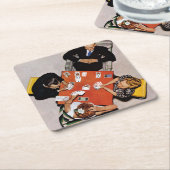 Bridge Game van Norman Rockwell Kartonnen Onderzetters (Schuin)