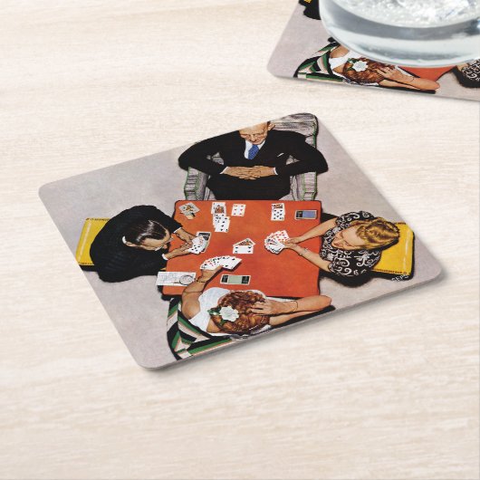 Bridge Game van Norman Rockwell Kartonnen Onderzetters (Schuin)