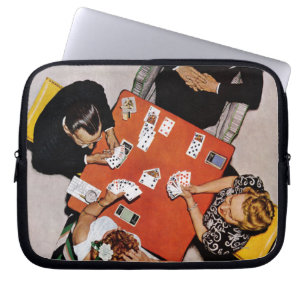 Bridge Game van Norman Rockwell Laptop Sleeve