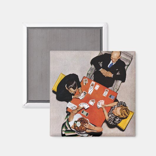Bridge Game van Norman Rockwell Magneet (Voorkant / Achterkant)