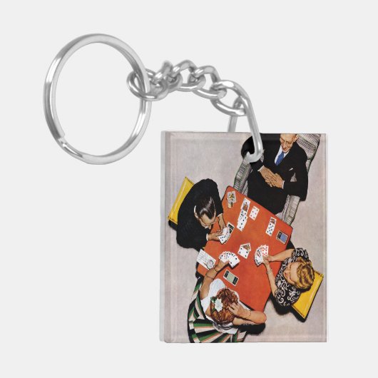 Bridge Game van Norman Rockwell Sleutelhanger (Voorkant Links)