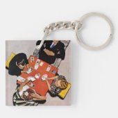 Bridge Game van Norman Rockwell Sleutelhanger (Achterkant)