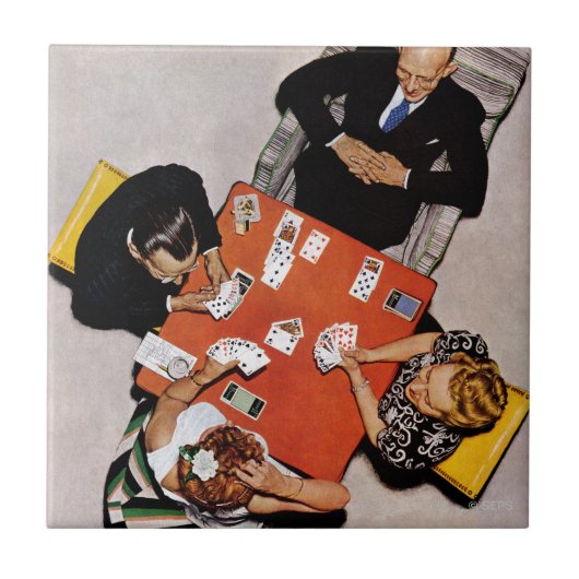 Bridge Game van Norman Rockwell Tegeltje (Voorkant)