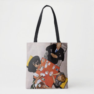 Bridge Game van Norman Rockwell Tote Bag