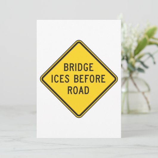 Bridge-Ices voor uitnodiging voor wegsignalisatie (Staand voorkant)