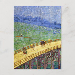 Bridge in the Rain Vincent van Gogh fine art Briefkaart