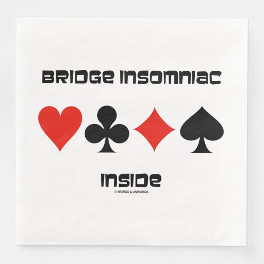 Bridge Insomniac in Four Card Suits Humor Servet (Voorkant)