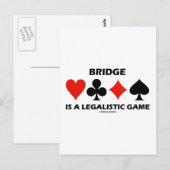 Bridge is een legalistisch spel (Kaart Suits) Briefkaart (Voorkant / Achterkant)