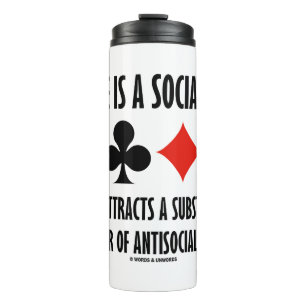 Bridge is een sociaal spelletje dat antisociale me thermosbeker