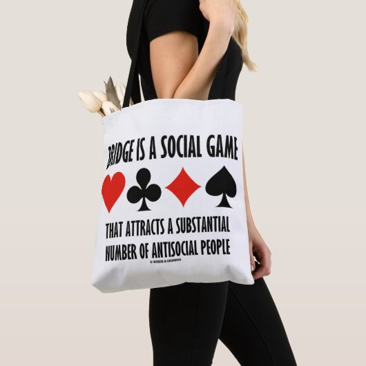 Bridge is een sociaal spelletje dat antisociale me tote bag (Dichtbij)