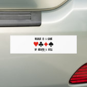 Bridge is een spel van de hemel en de hel (kaartee bumpersticker (Op auto)