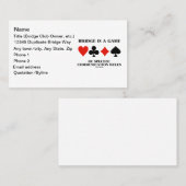 Bridge is een spel van specifieke communicatierege visitekaartje (Voorkant / Achterkant)