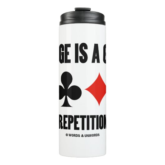 Bridge is een spel waar herhaling de sleutel is thermosbeker (Voorkant)