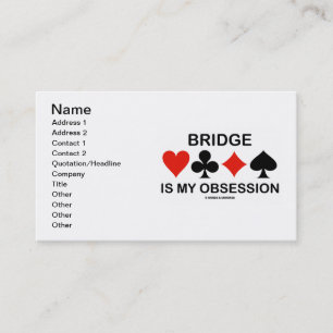 Bridge is mijn obsessie (Card Suits Bridge Humor) Visitekaartje
