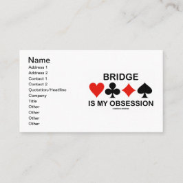Bridge is mijn obsessie (Card Suits Bridge Humor) Visitekaartje