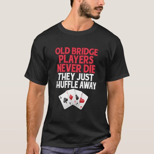 Bridge Kaart Speler Gamer T-shirt (Voorkant)
