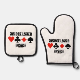 Bridge Lover in vier Kaarten Ovenwant & Pannenlap Set