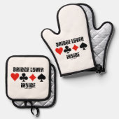 Bridge Lover in vier Kaarten Ovenwant & Pannenlap Set (Voorkant / Achterkant)