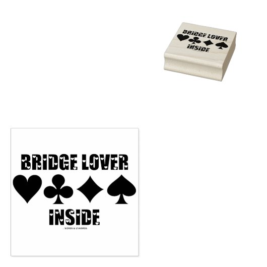 Bridge Lover in vier Kaarten Rubberstempel (Gestempeld)